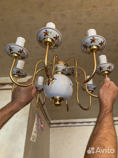 Антикварная люстра производства Польша