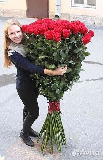 Розы высокие Доставка цветов