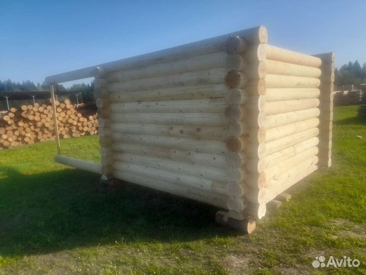 Сруб Бани с выносами