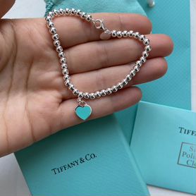 Браслет Tiffany с голубым сердечком