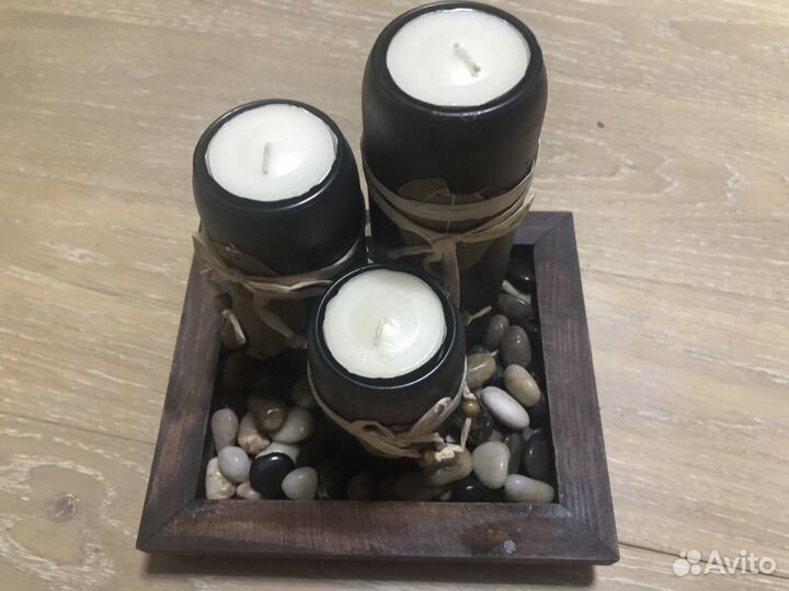Набор свечей из дерева