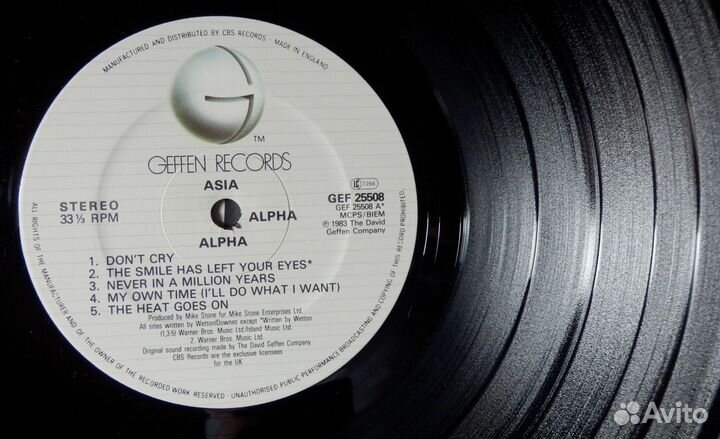 Asia – Alpha 1983 UK, Geffen Records / Lp