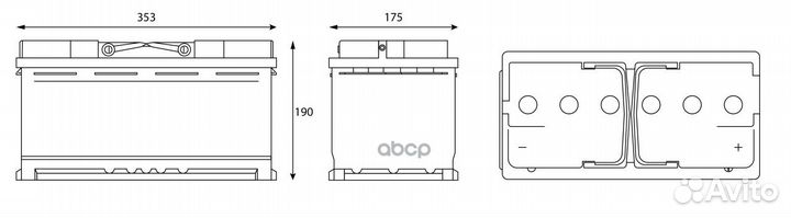 Аккумулятор gladiator dynamic 100 Ah, 840 A, 35