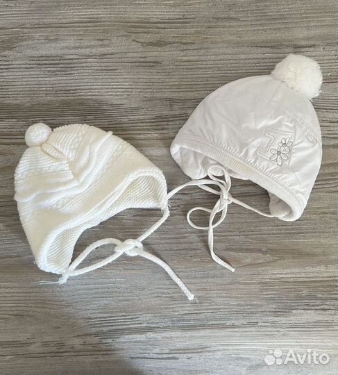 Зимняя шапка 0-3 месяца 36-38 размер