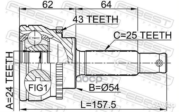 ШРУС наружный 24x54x25 (mitsubishi galant EA 19