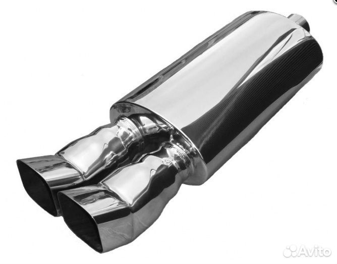 Глушитель прямоточный, хром, 5009