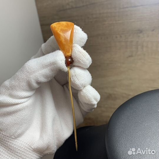 Винтажная Янтарная Заколка Для Волос Ретро