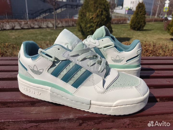 Кроссовки Adidas Forum Exhibit Low White Green