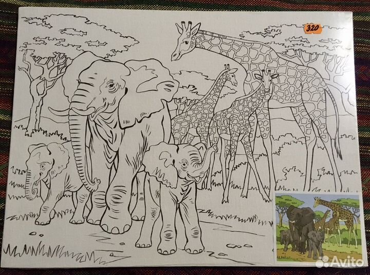 Холст для живописи с эскизом