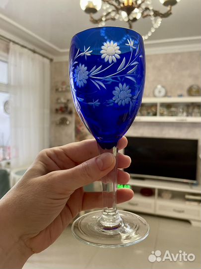 Бокал хрустальный СССР кобальт