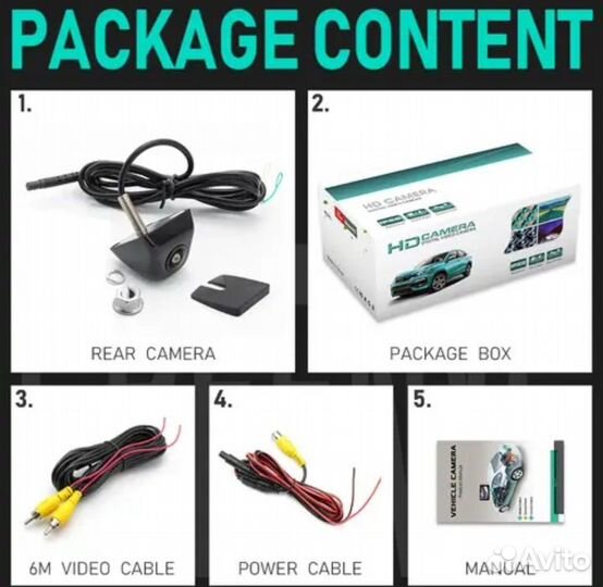 Видеокамера заднего вида (для парковки в корпусе)