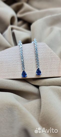 Salvini серьги с бриллиантами и сапфирами