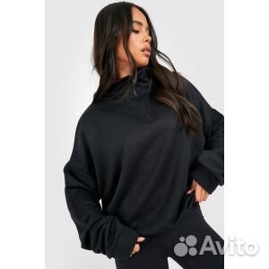 Базовый свитер на половине молнии petite Boohoo, ч