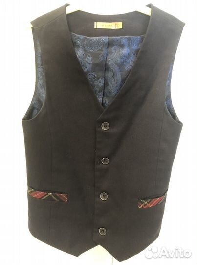 Жилет синий для мальчика 134