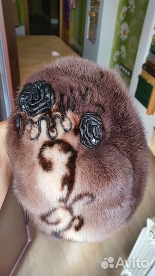 Норковый бирет шапка