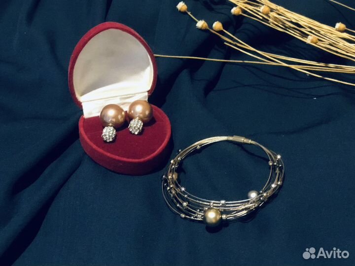 Серьги джусеты+браслеты+колье