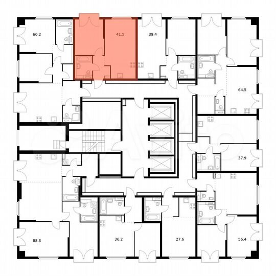 1-к. квартира, 41,5 м², 7/32 эт.