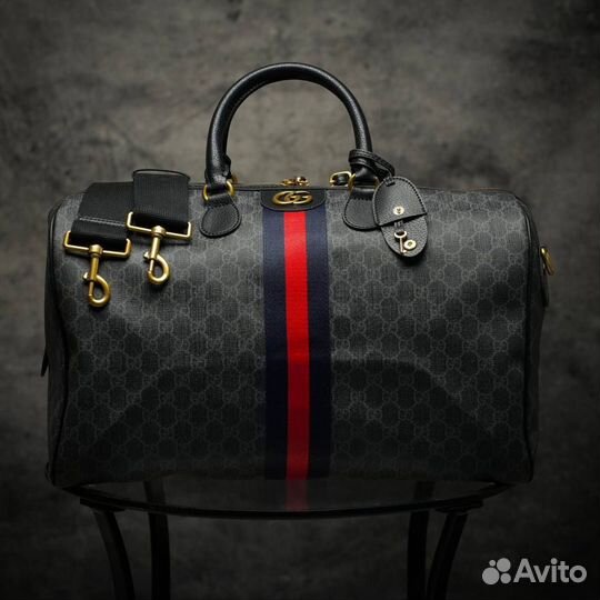 Дорожная сумка gucci натуральная кожа