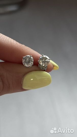 Пусеты с бриллиантами 1,67ct