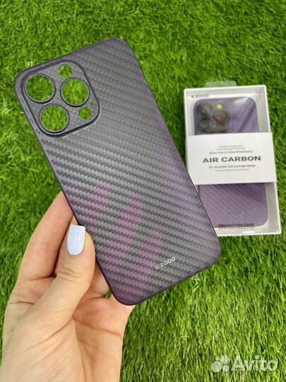 Чехол на iPhone 15 pro max ультратонкий AIR carbon