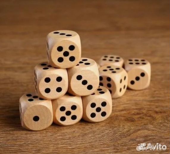 Кости игральные, 2.5 х 2.5 см Дерево