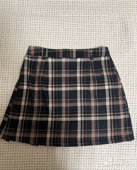 Юбка карандаш - полу плиссированная в клетку cropp