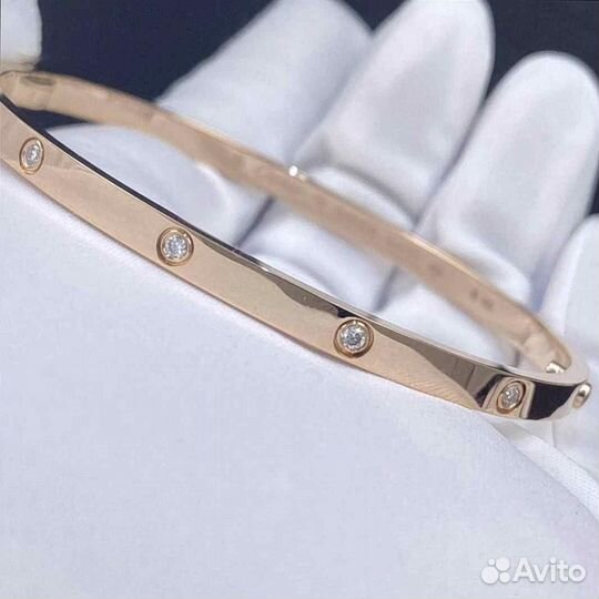 Браслет Cartier Love розовое золото 0,12ct