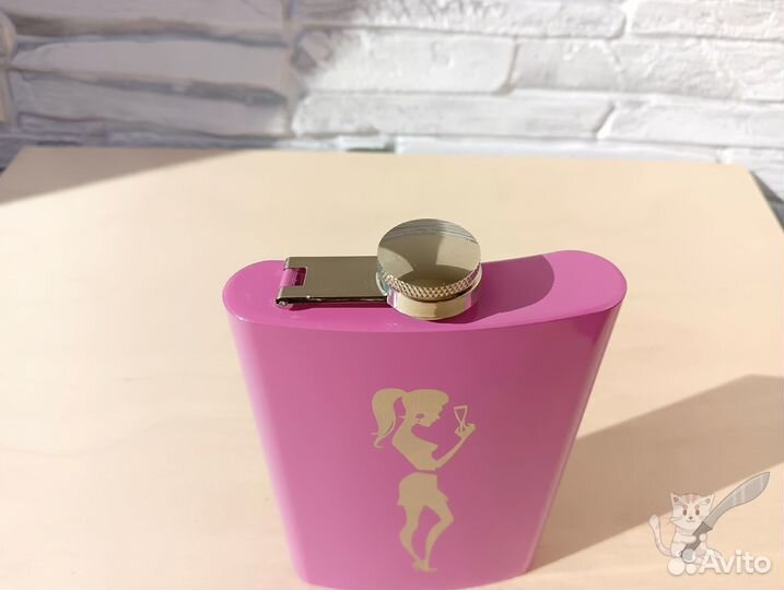 Дамская розовая фляга 10oz