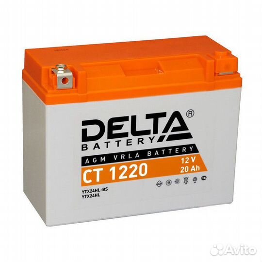 Аккумулятор 12В20Ач delta CT1220 (Y50-N18L-A3) (ки