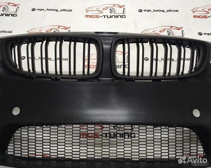 Бампер передний BMW f32 М4- Look + матовые ноздри