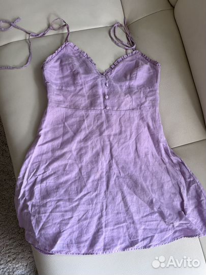 Летнее платье zara лен размер M L