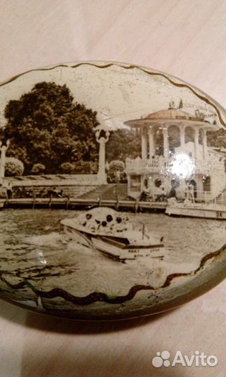 Советский сувенирный камень с южным пейзажем