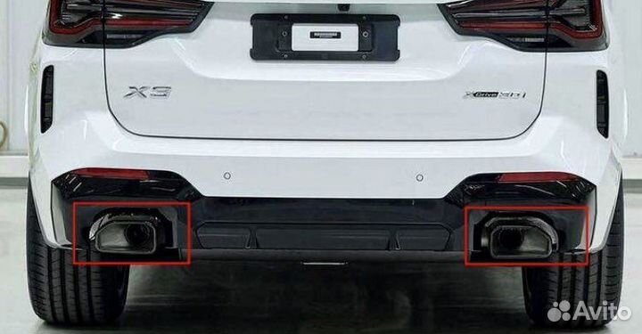 Насадки глушителя bmw g01 lci (x3), g02 lci (x4)