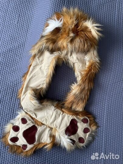 Шапка - шарф с ушками подростковая