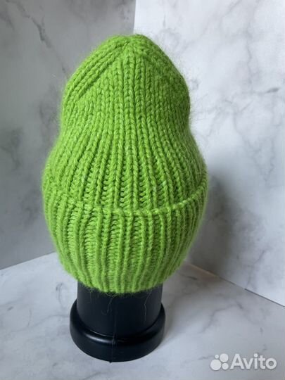 Шапка бини зимняя женская вязанная