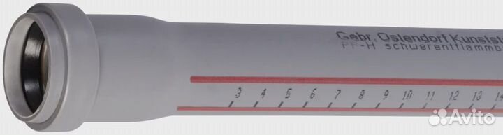 Труба канализационная с раструбом 32 х 500 мм Ostendorf htem 110020