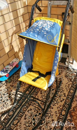 Санки-коляска Скользяшки Снегурочка