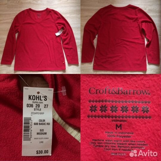 Новая Флисовая кофта CroftBarrow из США