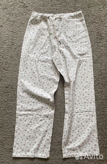 Джинсы легкие женские с цветочным принтом