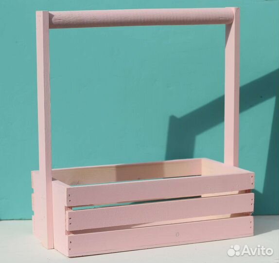 Ящик корзинка деревянный подарочный для цветов