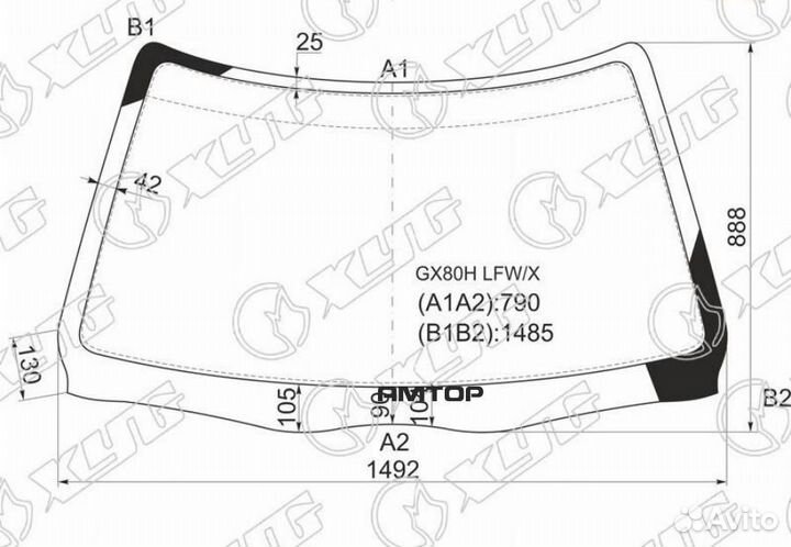 XYG GX80H LFW/X Стекло лобовое toyota mark II/chas