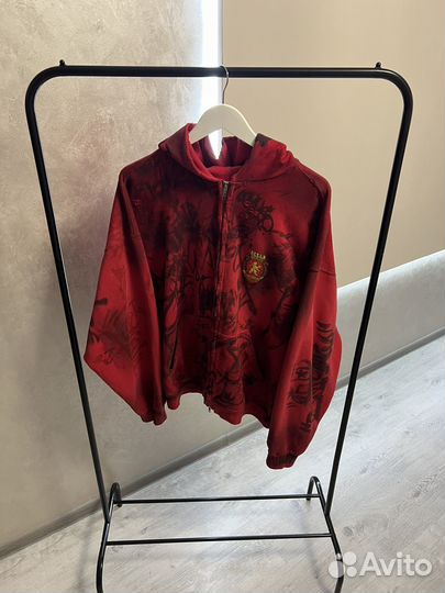Balenciaga skater graffiti red zip-hoodie