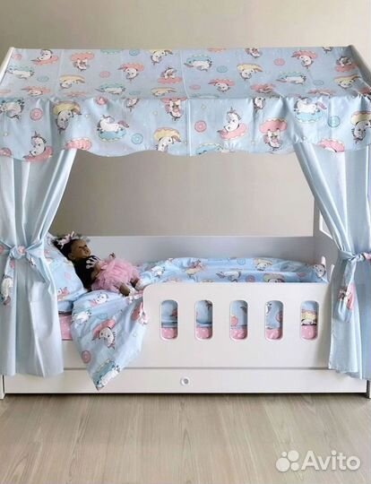 Детская кроватка домик + матрас в подарок