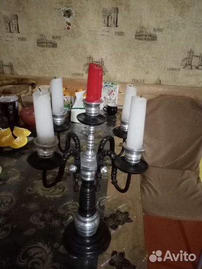 Подсвечник, 5 рожков, металл