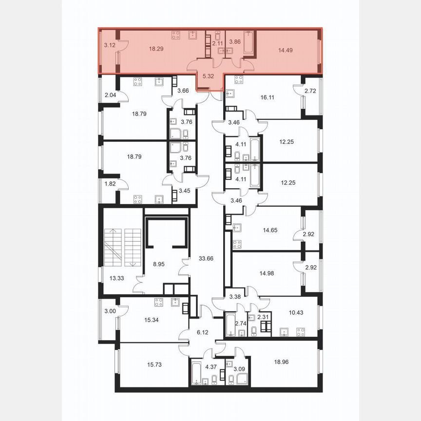 1-к. квартира, 45,6 м², 8/9 эт.