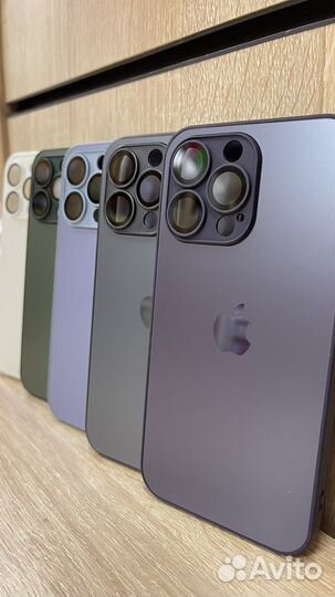 Чехол матовый стеклянный для Apple iPhone