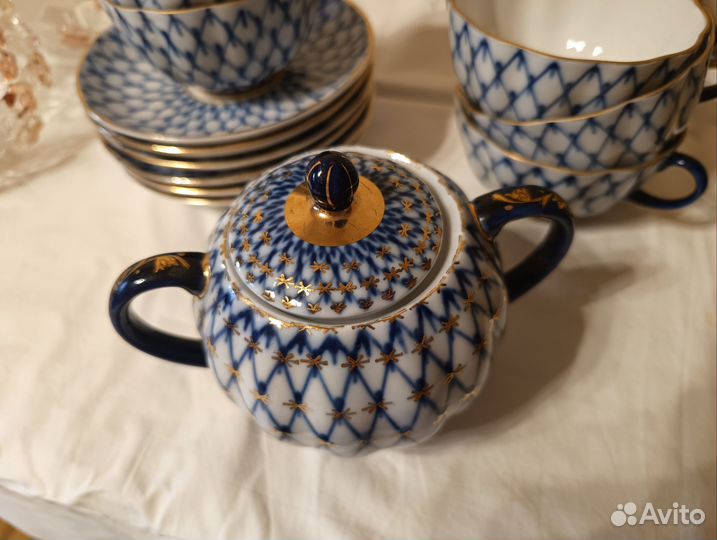 Чайный сервиз лфз кобальтовая сетка