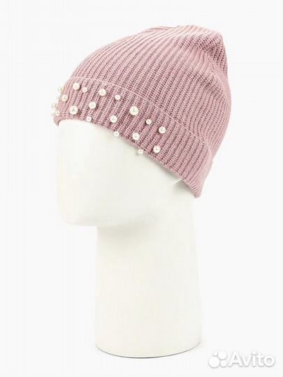 Шапка демисезонная с жемчужинами