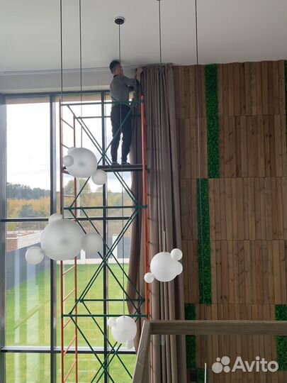 Снять повесить шторы