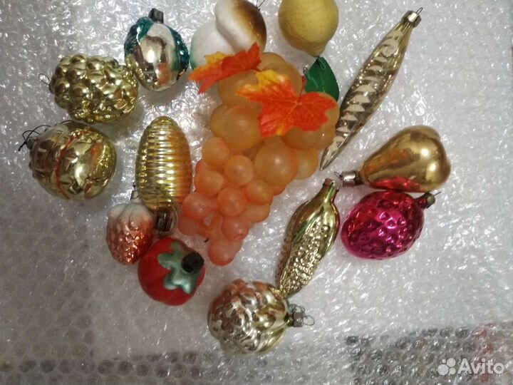 Ёлочные игрушки СССР стекло одним лотом